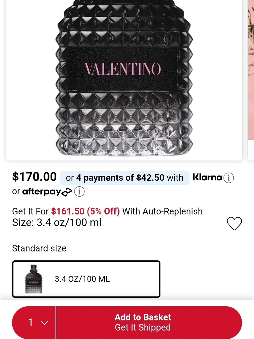 Valentino Black Studded Bottle with Pink Logo - Picture 3 of 5